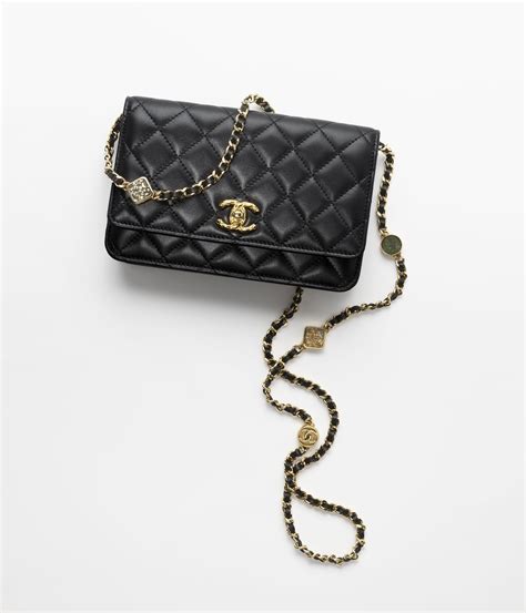 chanel black and gold wallet|chanel wallet on chain cost.